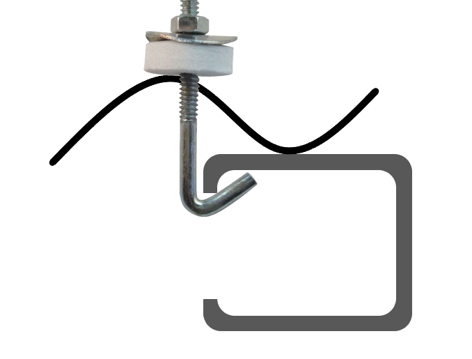 フックボルト断面図　C型鋼
